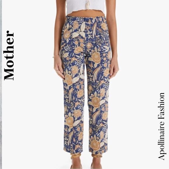 Mother Floral Print Jeans in Navy Tan Size 28 NWT - Picture 1 of 5